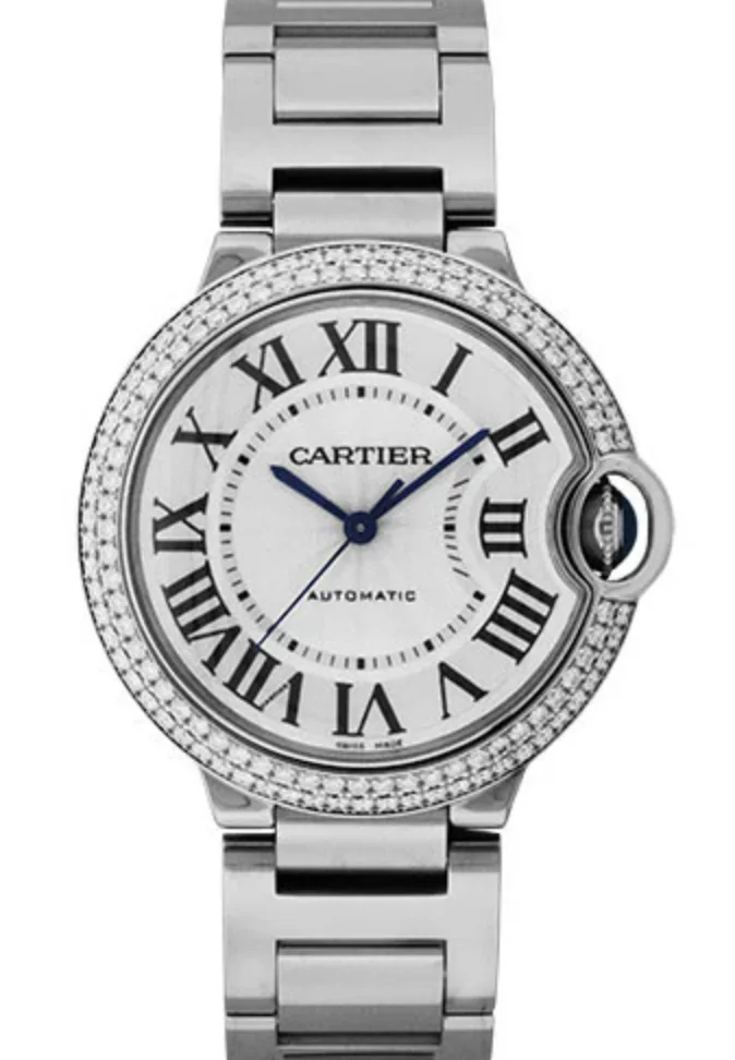 Cartier Ballon Bleu 36mm We9006z3 18k Diamond Bezel